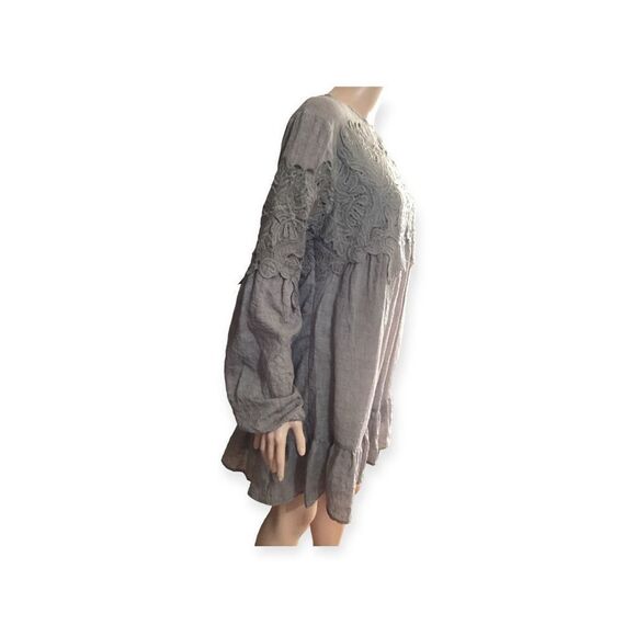 Umgee Peasant Mini Dress With Lace Bodice S - Picture 4 of 10